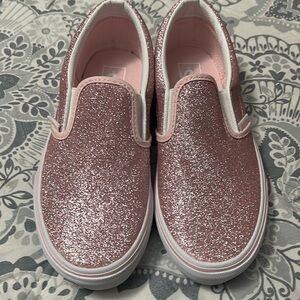 Vans Kids Pink Glitter Slip-On Sneakers
